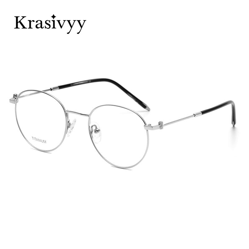 

Fashion Sunglasses Frames Krasivyy Retro Round Glasses Frame Men Ultralight B Titanium Myopia Optical Prescription Eyeglasses Women Vintage