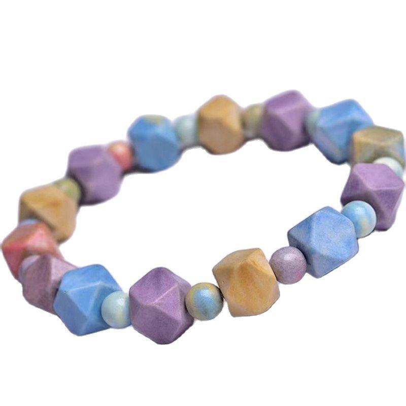 Beaded, Strands Natural Rainbow Crystal Bracelet Sugar Cube Beads DIY Healing Power Stone Jewelry Elastic For Men And Women-image-707474702