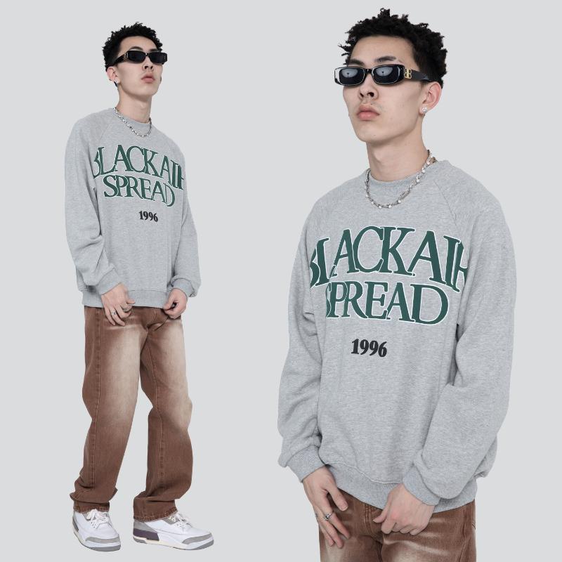 

Men's Hoodies & Sweatshirts MADEEXTREME 2022 Spring Letter Print Long Sleeve Loose Men Sweatshirt Hip Hop Harajuku Crewneck Couple Clothes, Black