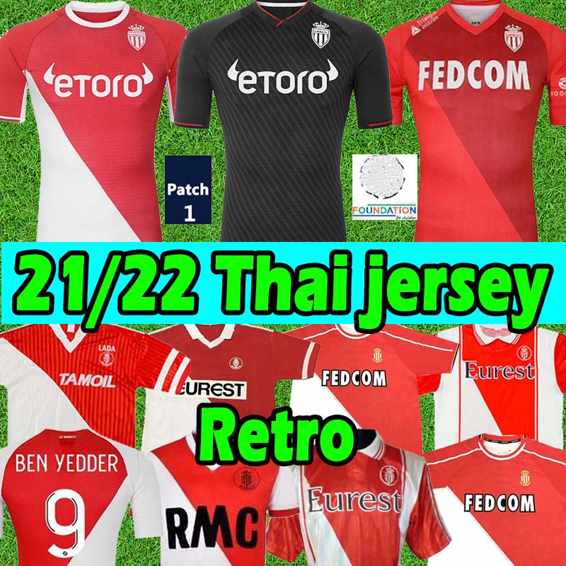 

2021 2022 Monaco Soccer Jerseys 1977/1982 94 95 96 97 Tuybens Retro jersey 90 91 92 1999-2000 Collector's Home Dalger Vintage AS BEN YEDDER JOVETIC 21/22 Football Shirt, Special