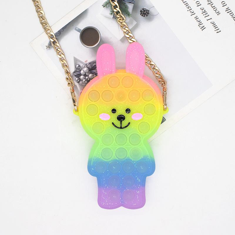 

Stock Decompression Toy Coin purse new rodent control pioneer rabbit bag children press silicone diagonal zipper bubble music