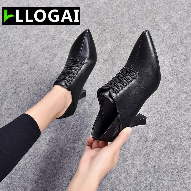 

Autumn Fashion Shoes Woman High Heels Women's Pumps Patent Leather Shoe Thick Heel Pointed Toe Stiletto Size 35-39 Dress, Black
