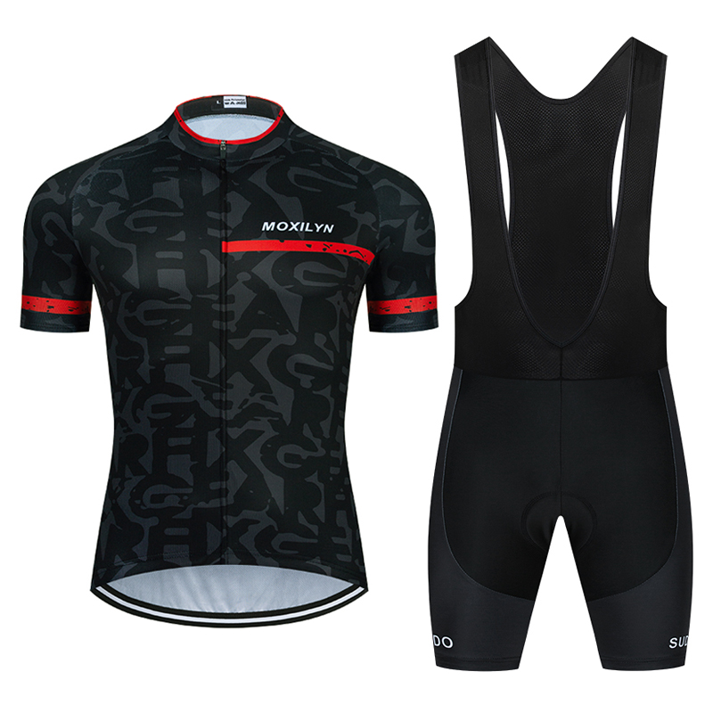 

SUDU Cycling Jersey Set 2021 black and red cycling set Bicycle Team Shirts Mens' Short Sleeve Bike Wear Summer Premium Clothing, Cream