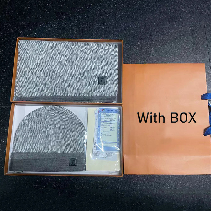 

Men Women Cap Scarf Sets Warm Hats & Scarves Set Hat Scarfs Fashion Accessories with box