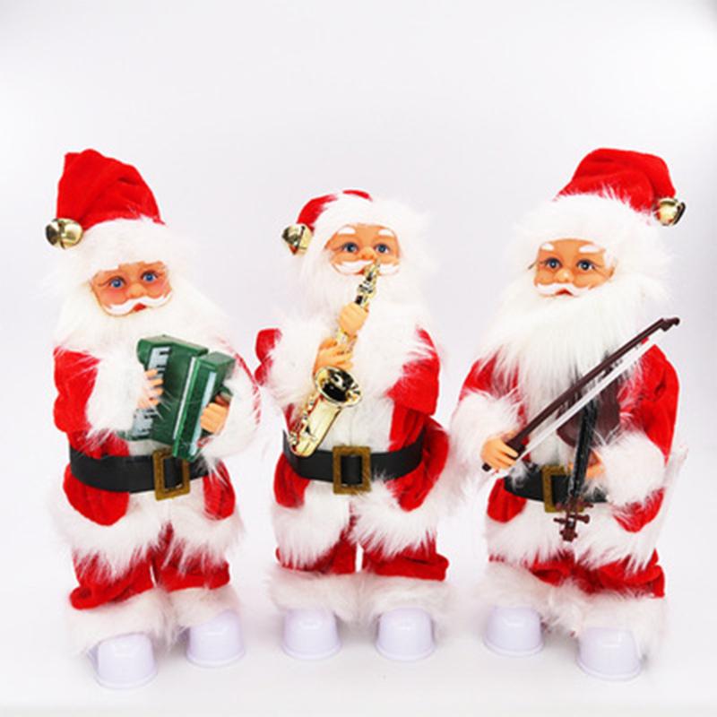 

Christmas Decorations Santa Claus Doll Electric Music Light Toy Party Decoration Ornaments Gifts 2021 Year Decor Home
