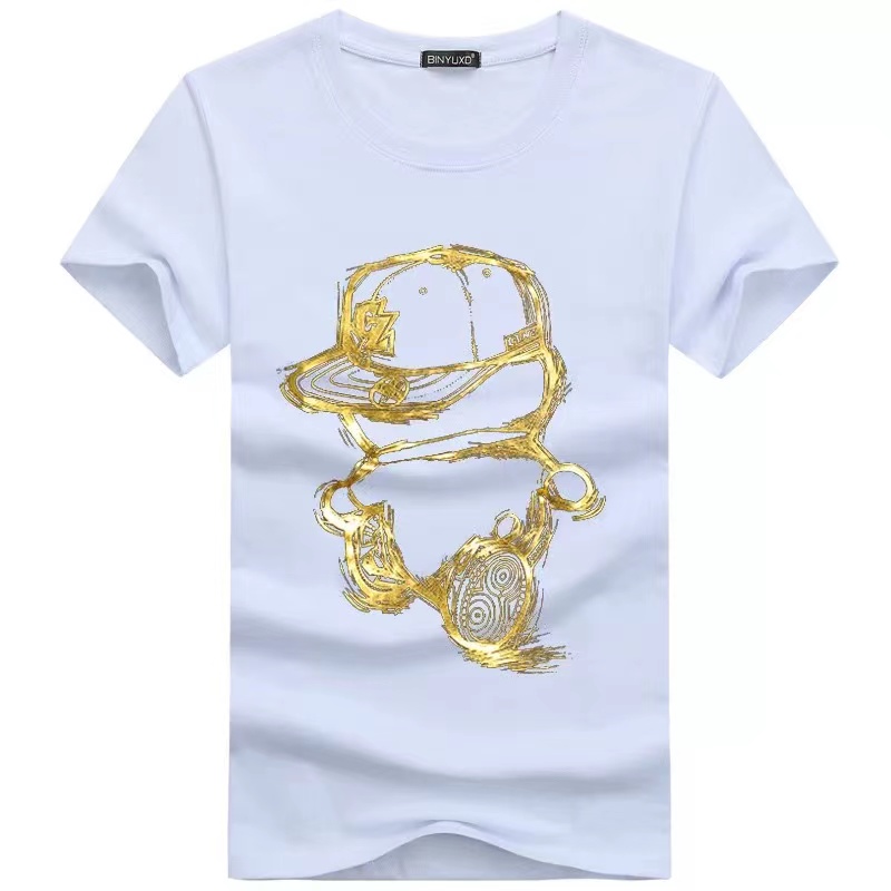 

2021 summer cotton men's casual short sleeve solid color men's and women's t-shirt round neck hip-hop sports top, White;black