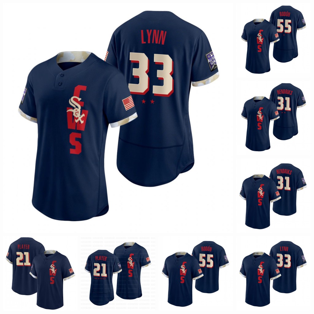 

Tim Anderson 2021 All-Star Game Jersey Yoan Moncada Luis Robert Yermin Mercedes Carlos Rodon Yasmani Grandal Jake Lamb Lance Lynn Hendriks, Blue;black