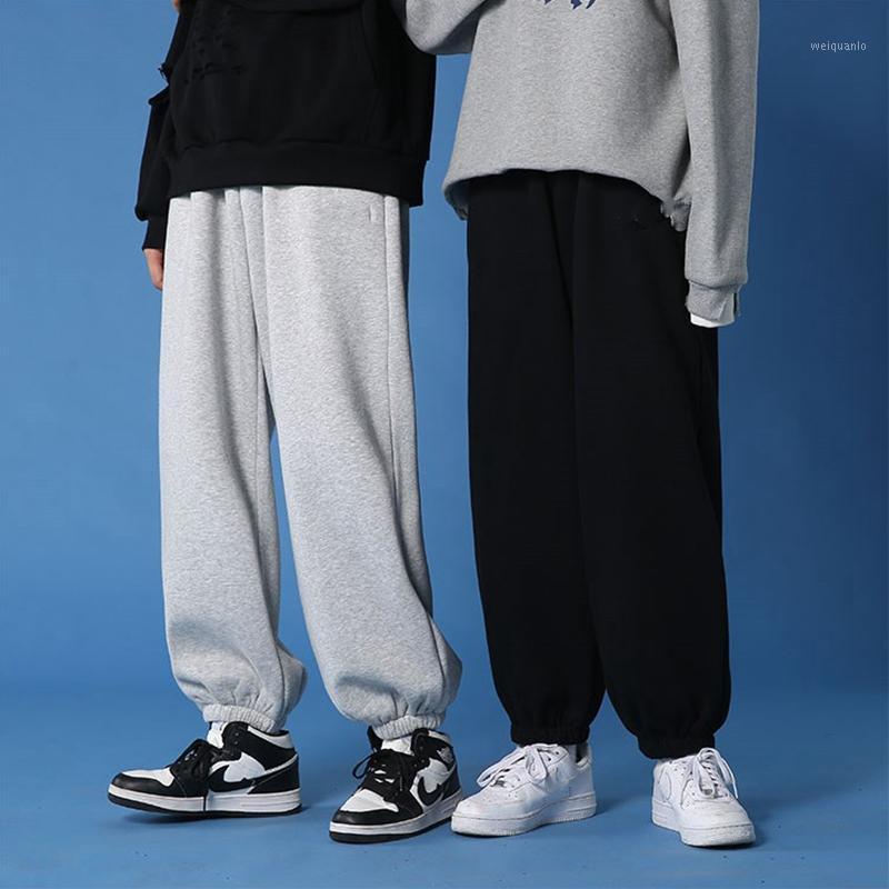 

Men's Pants 2021 Fall Casual Fashion Sports Pure Color Loose Footwear Couple Harajuku Streetwear, Black