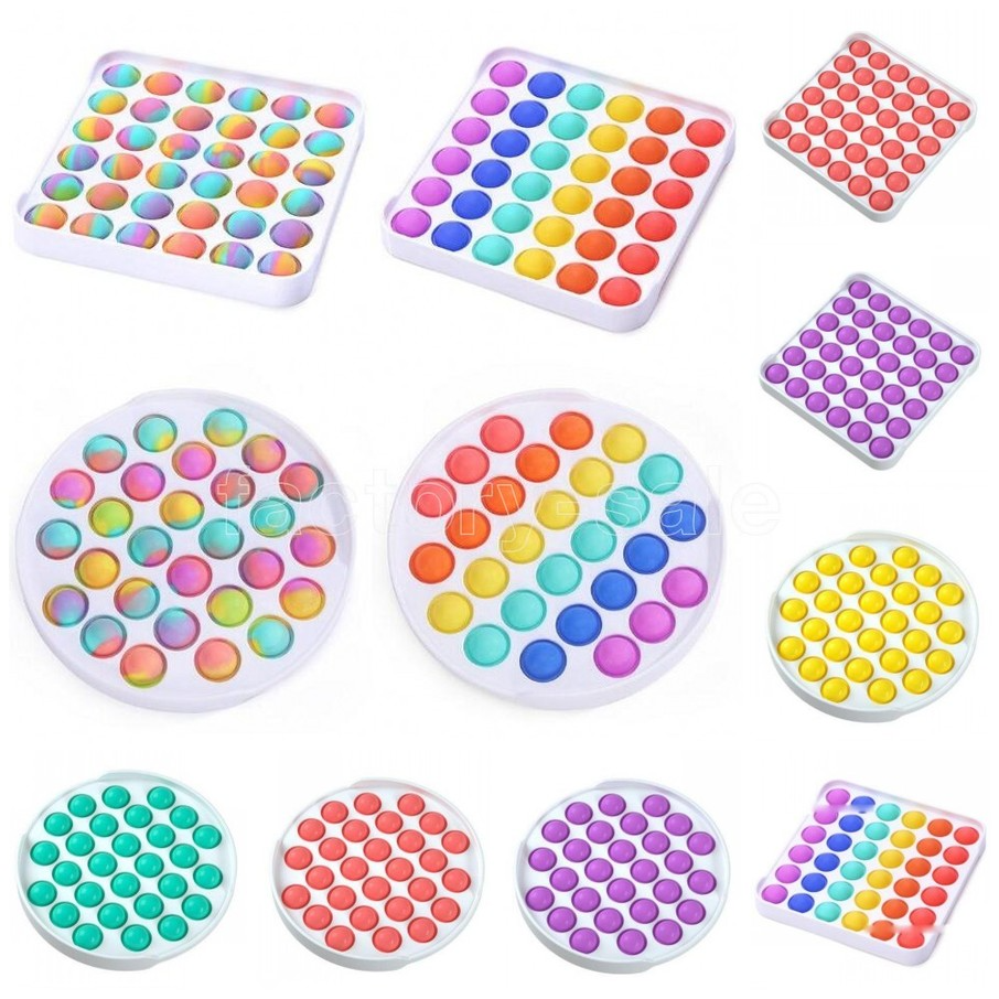 

Multicolor Pop It Fidget Sensory Pushs Toys Bubble Board Game Anxiety Stress Reliever Kids Adults Autism Special Needs CPA2650