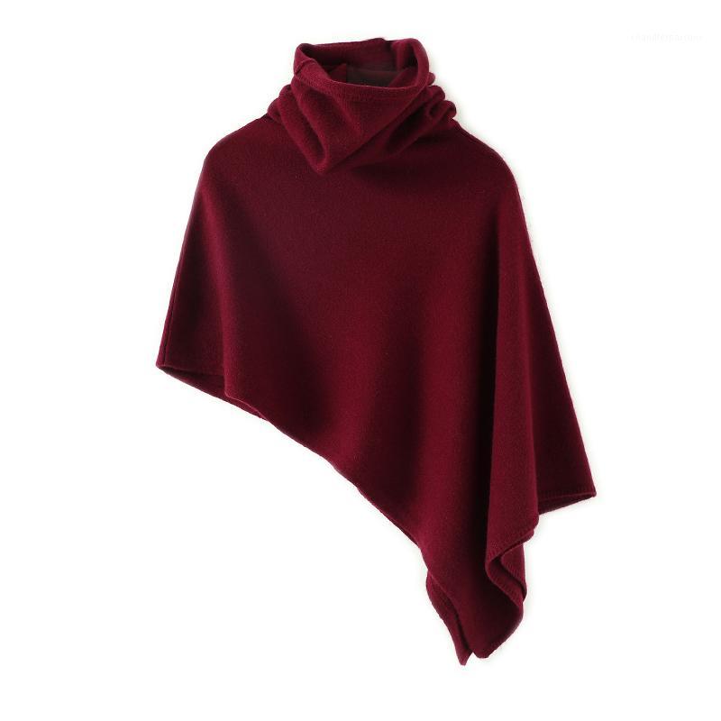 

Scarves 100% Cashmere Scarf Women Poncho Shawl Collar Cloak Autumn Winter Warm Foulard Femme Cape