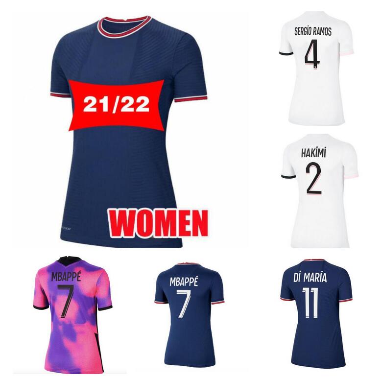 

21/22 Paris Woman MESSI MBAPPE NEYMAR JR soccer Jerseys 2021 2022 Maillots de football DIMARIA VERRATTI LUCAS ICARDI CAVANI Girl Slim Foot Shirt uniform, 21/22 home