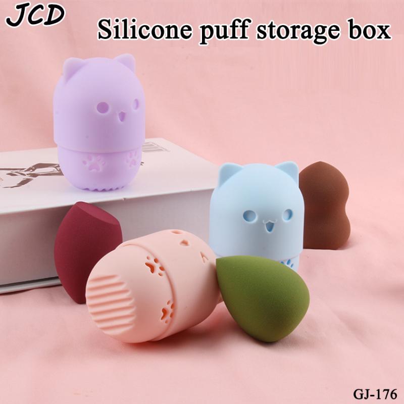 

Bathroom Storage & Organization 1PCS Silicone Beauty Sponge Box Egg Stand Powder Puff Drying Holder Mildew Proof Cosmetic Case Makeup Access