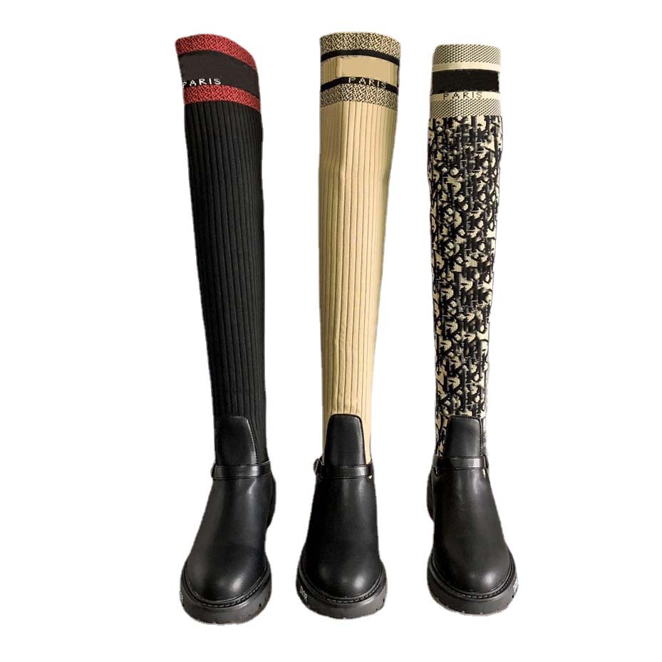 

Classic Designer Boots Leather Martin Ankle Knitted Stretch Sock boot Fashion Non-slip Rubber Outsole Elastic Webbing Luxury Comfort Exquisite, #9