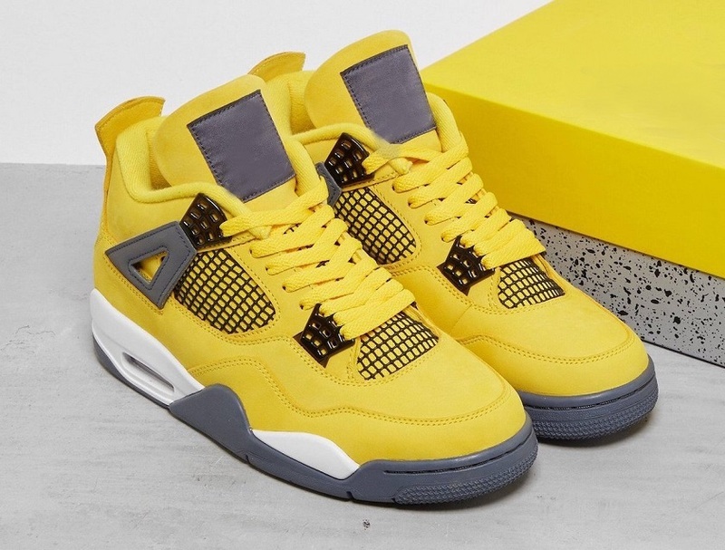 

Golf shoe Release 4 Lightnings men Basketball Shoes Thunder 4s Yellow Grey White Black Oreo Outdoor Sports Sneakers With Box Size US7-13