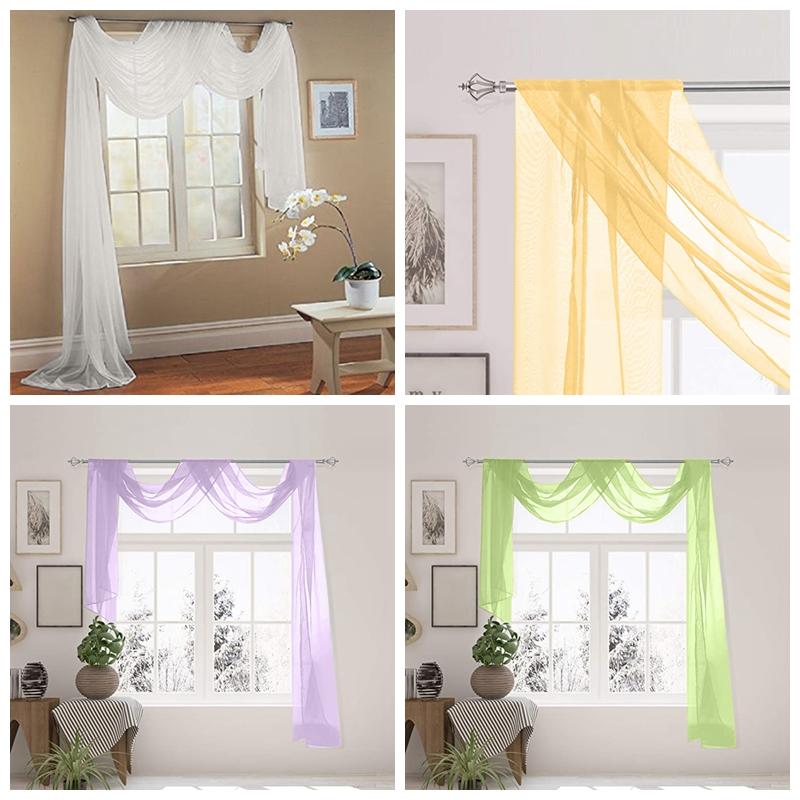 

Curtain & Drapes European American Style Multicolor Bay Window Screening Solid Door Curtains Drape Panel Sheer Tulle For Living Room