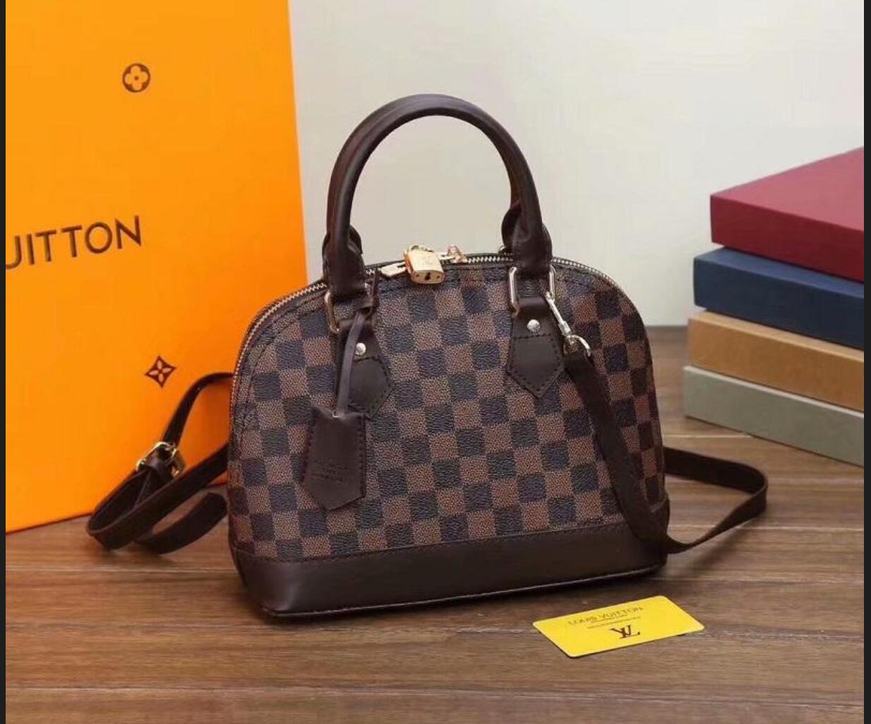 

Tote Messenger Bags LV LOUIS 1 VITTON designer Handbag Women Leather ALMA BB Shoulder Bag Evening Shell bag Luxury Purse T, Red;black