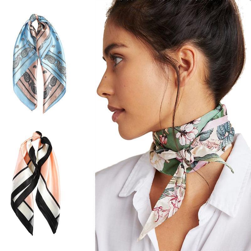 

Scarves AWAYTR Square Silk Scarf 60*60cm Head Hairs Hair Hoop Accories For Women Girl Lady Ne Satin Handkerchief, Blue;gray