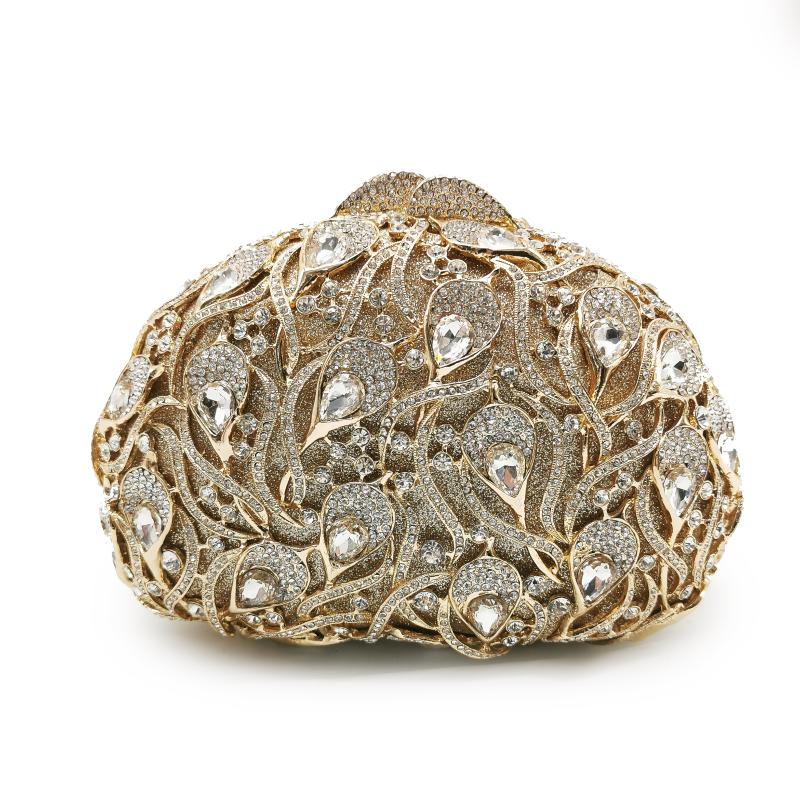 

Evening Bags XIYUAN Luxury Crystal Bag Women's Flower Diamond Party Purse Pochette Purses Lady Stones Handbags Wedding Clutches, Show as picture