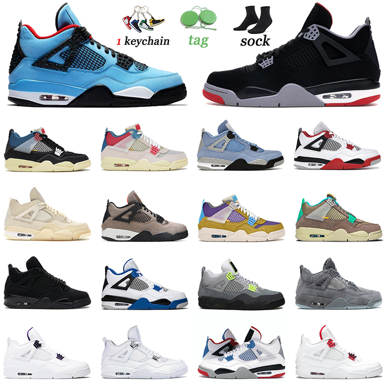 

Top Quality 2021 Fashion Bred Basketball Shoes Jumpman 4 4s TAUPE HAZE Black Cat Purple Metallic NEON KAWS grey Men Women Sport Sneakers, D19 2018 raptors 36-47