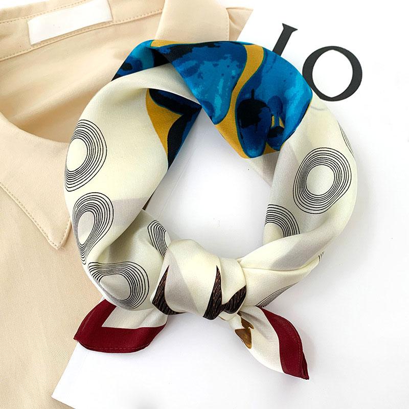 

Scarves 2022 Fashion 100% Silk Hair Scarf Women Handkerchief Printed Scarfs Female Square Head Bandana Small Neck For Ladies, Blue;gray
