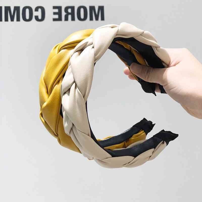 

knot New litchi Twist skin wide edge hair accessories face washing Headband