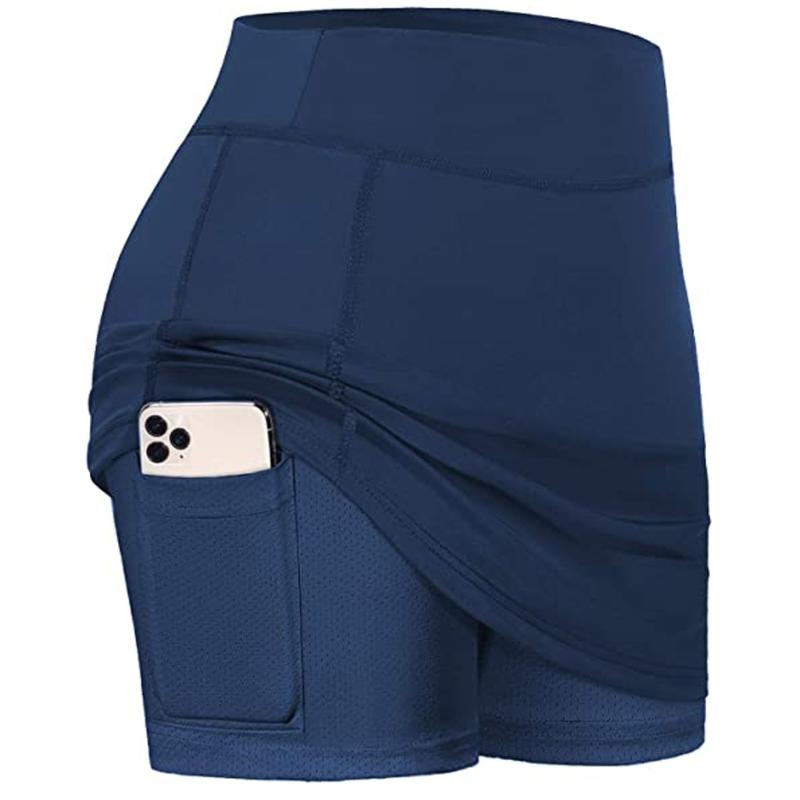 

40# Fitness Jogger Yoga Shorts Women's Pockets Athletic Skirts Leggings Run Inner Sports Golf High Waist Outfit