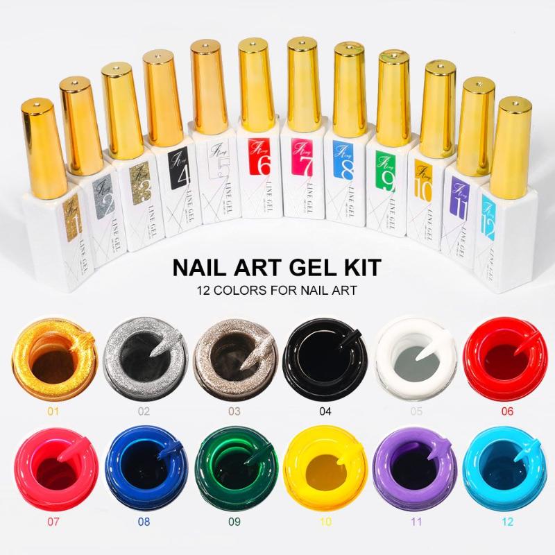 

Nail Gel 12ML Painting Art Drawing Line UV Polish Graffiti Manicure Tools Women Fashion, 02