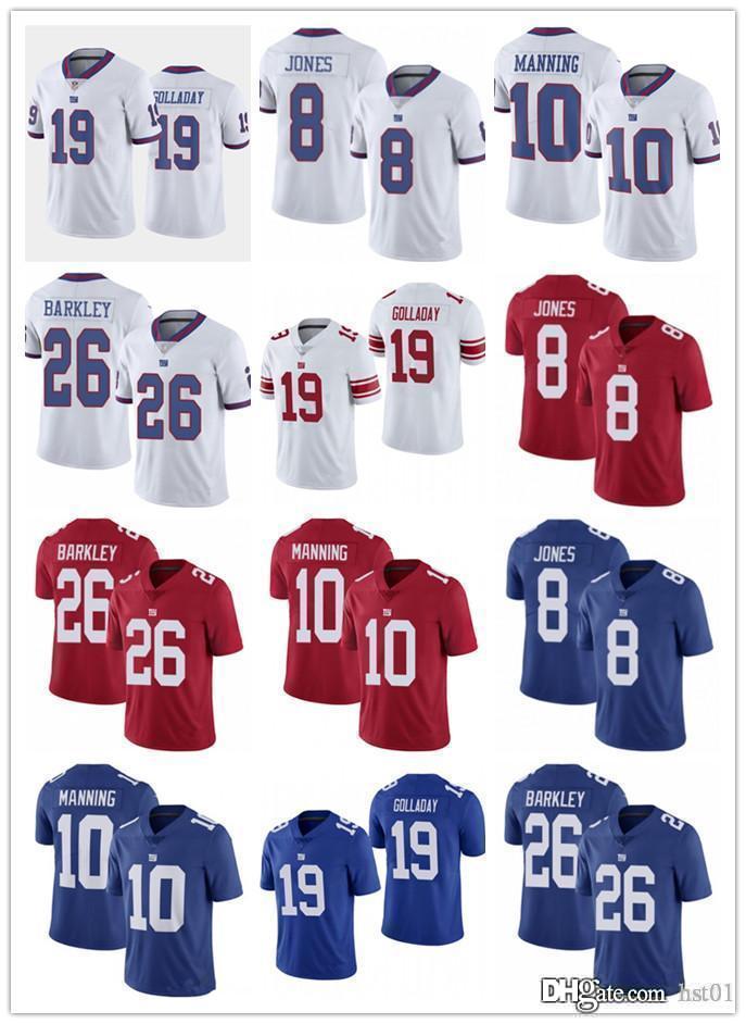 

Men Women New youth York Giants 26 Saquon Barkley 10 Eli Manning 8 Daniel Jones 19 Kenny Golladay Football Jerseys, Black;red