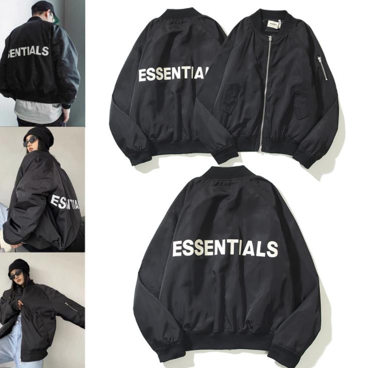 

Designer jacket couple down FOG double line ESSENTIALS letters autumn and winter pilots air force thickened cotton jackets, Extra shipping