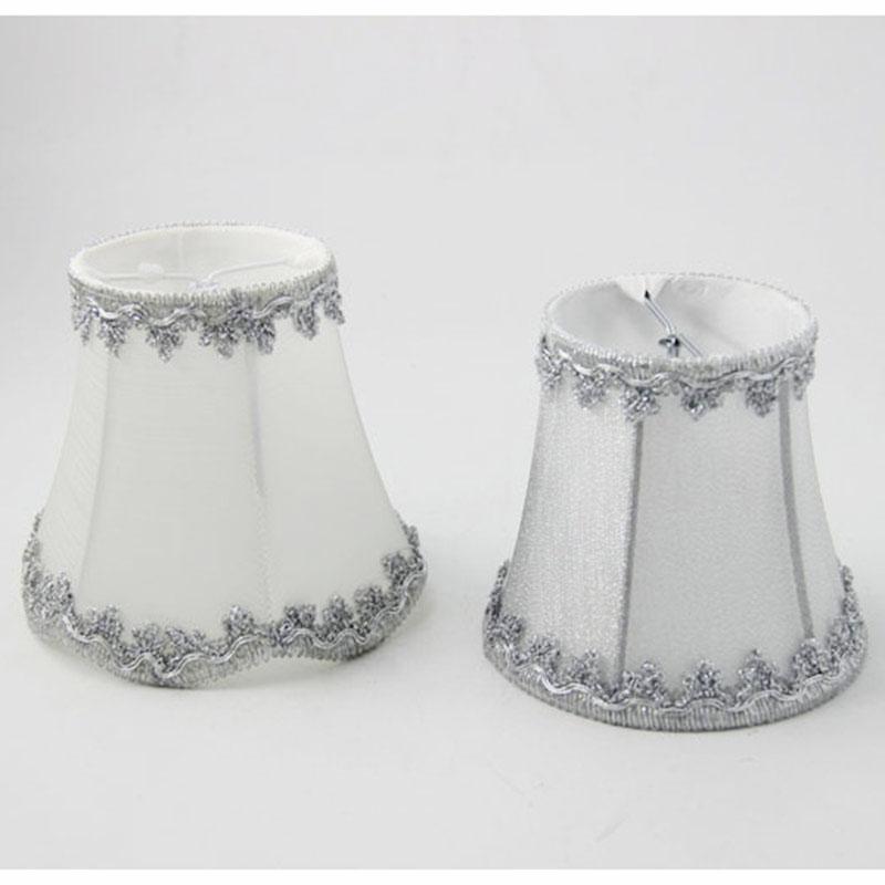 

Lamp Covers & Shades 2PCS Fashion Silver Color Lace Shades,For Chandelier Wall Fabric Lampshade,Clip On