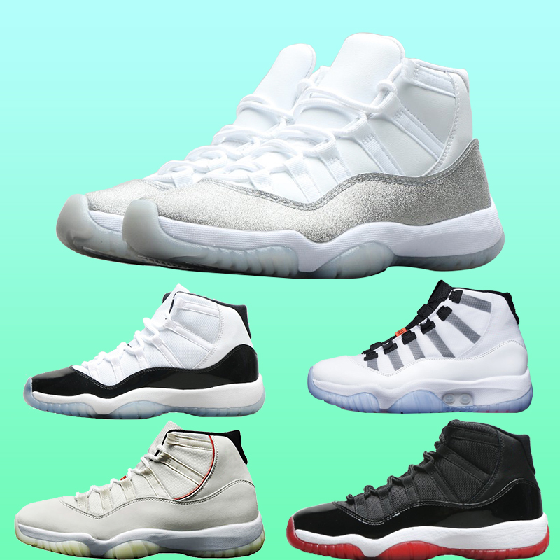 

Classic trapeze 11 series men's basketball shoes silver sequins Kang buckle black and white jumpman11 training sneakers, Customize