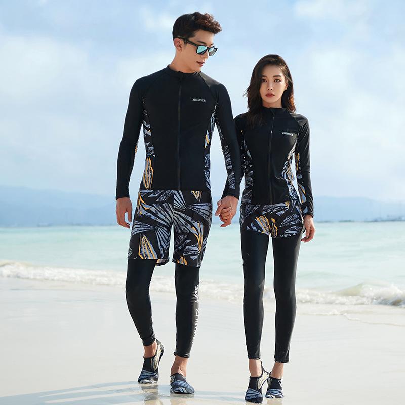 

Rash Guard Women Long Sleeve Teenager Large Size Swimsuit Rashguard Trendy Swim 2021 Couple Swimming Suit For Female Swimwear One-Piece Suit