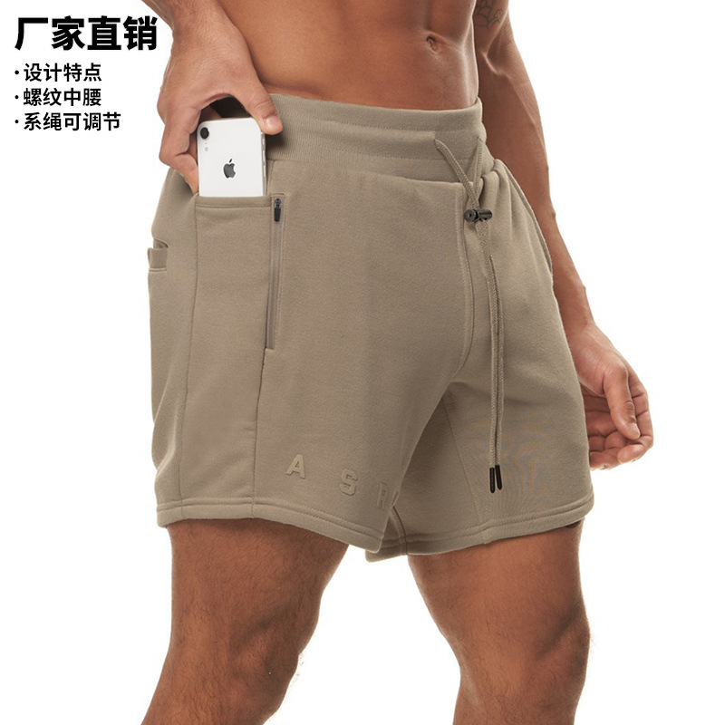 

ASRV summer new men's sports shorts outdoor loose size multi bag double layer basketball fitness pants, White;black