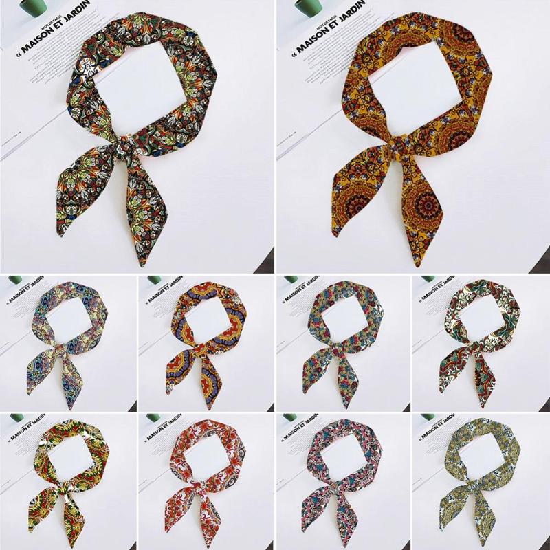 

Retro Stylish Women's Scarf Elegant Scarve Nation Style Mutiple-Function Twill Smooth Chiffon HandBag Ribbons Scarves
