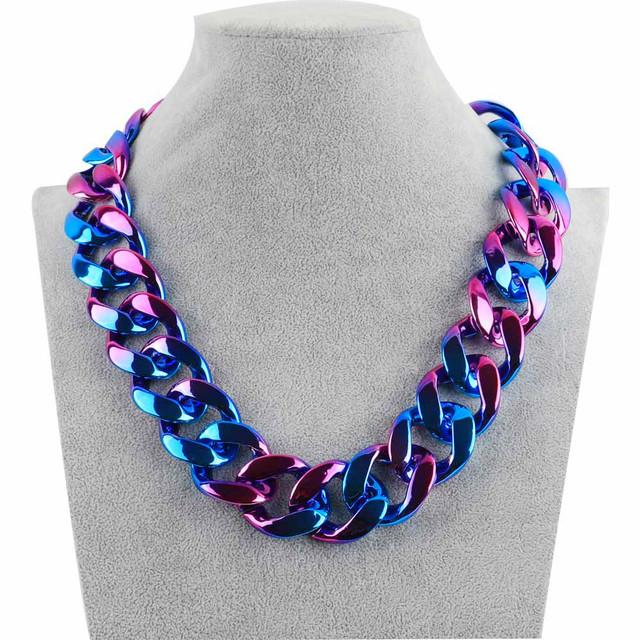 

Chains Acrylic Plastic Transparent Necklace, Suitable For Men And Women, Collar With Large Pendant, Fashion Jewelry, Punk Rock