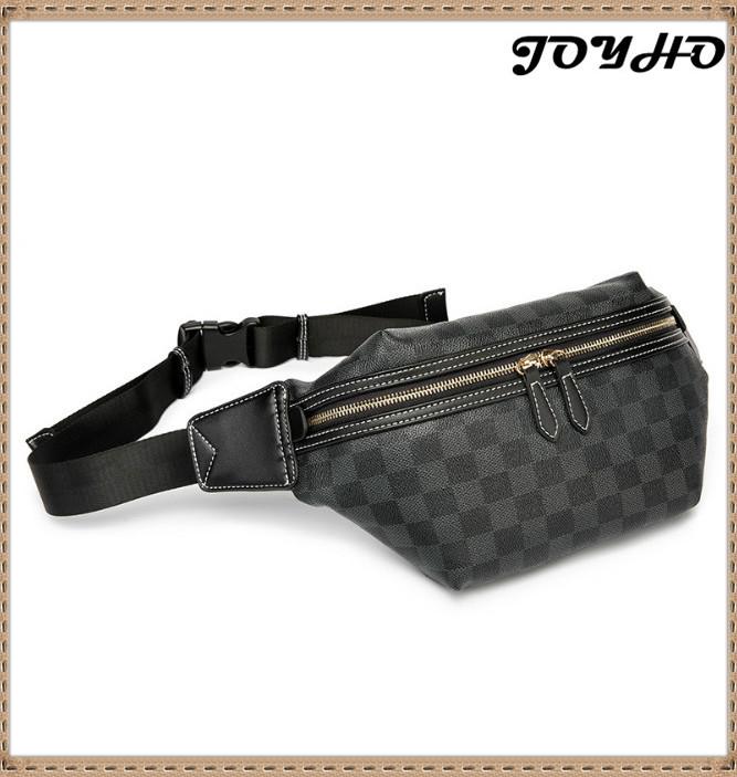 

Unisex Men's PU Leather Crossbody Bag Travel Waist Large Capacity Hiking Cell Phone Chest Fanny Pack Male Belt Pouch Bags