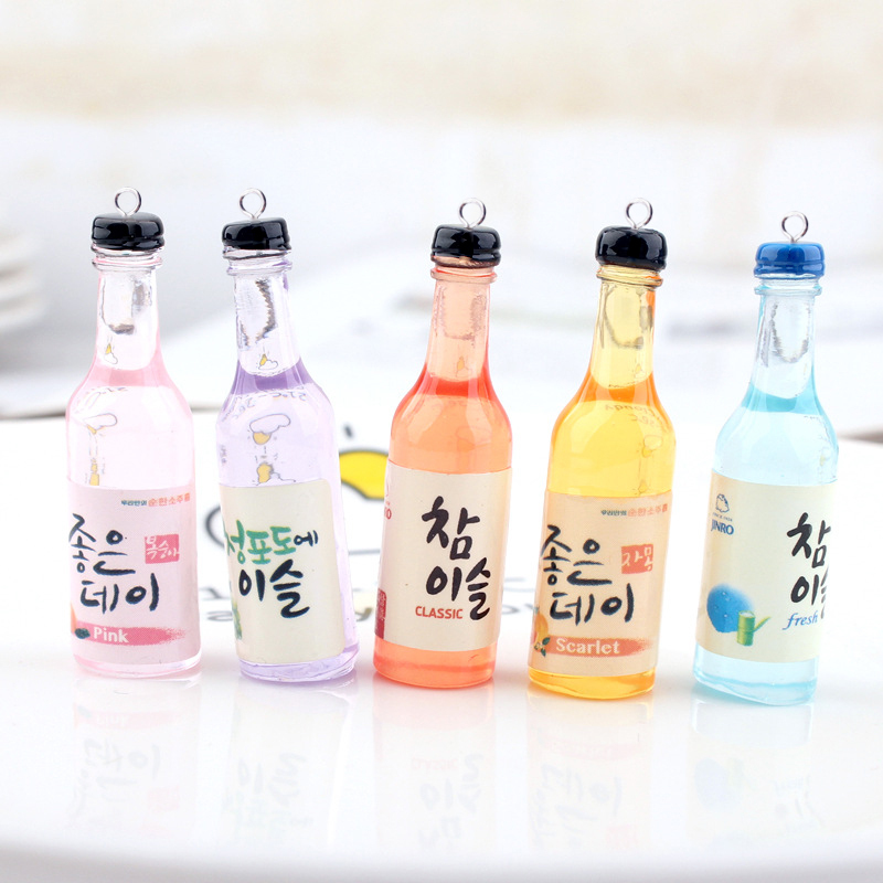 

10Pcs Korea Punk Drink Bottle Beverage Floating Charms Diy Keychain Earings Jewelry Resin Pendant Hanging Craft Accessories C258