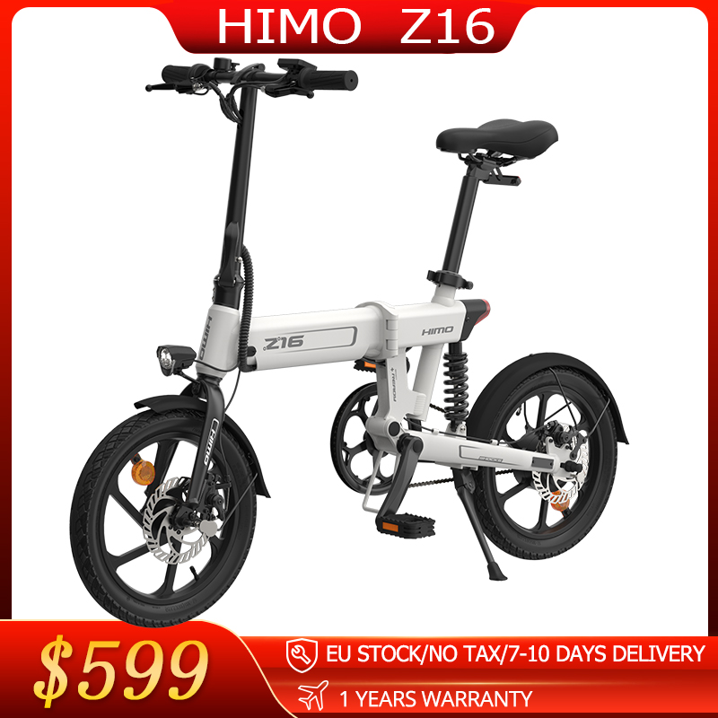 

HIMO Z16 Folding Electric Bike 16inche ebike 250W 80km Range Max Speed 25km/h Bicycle Removable Battery City E-Bike Men, Silver;blue