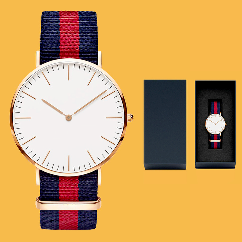 

7-5Mens watches ladies watch couple stainless steel dial simple designer sports fashion montre de luxe nylon strap 36mm40mm, No watch