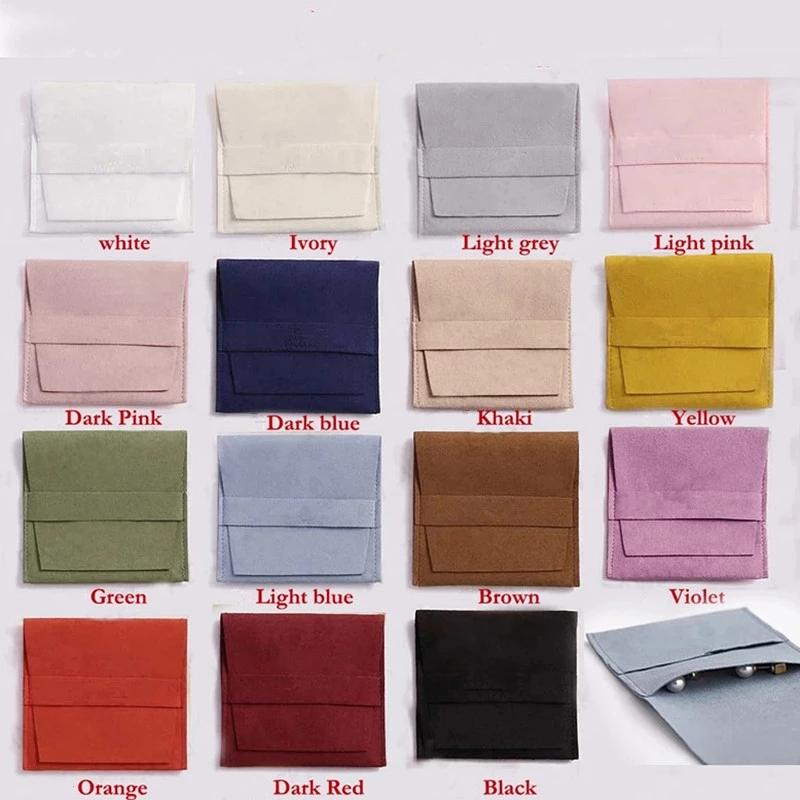 

Jewelry Pouches, Bags 20 Pcs Per Bag Blue Folded Microfiber Velvet Pouches Package Presents Can Be Customized, Pink;blue