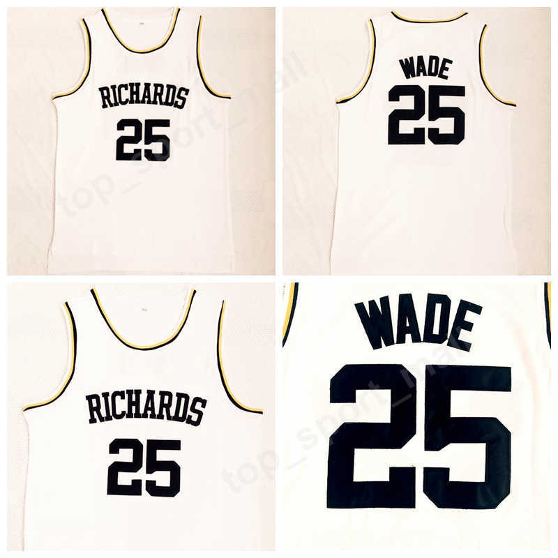

Richards 25 Dwyane Wade High School Jerseys Men All Stitched Basketball Dwyane Wade Jersey Sports Uniforms High Quality, White