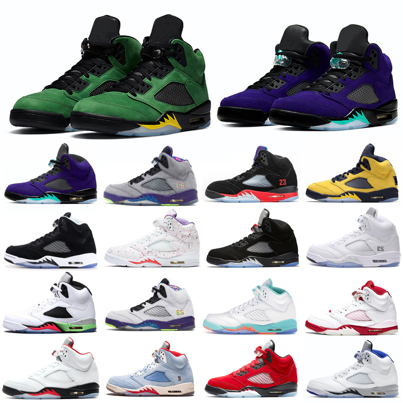

Black Metallic Basketball Shoes men women 5s Bluebird Anthracite Wings Island Green mens 5 Fire Red Suede Blue sports sneakers, #3 raging bull