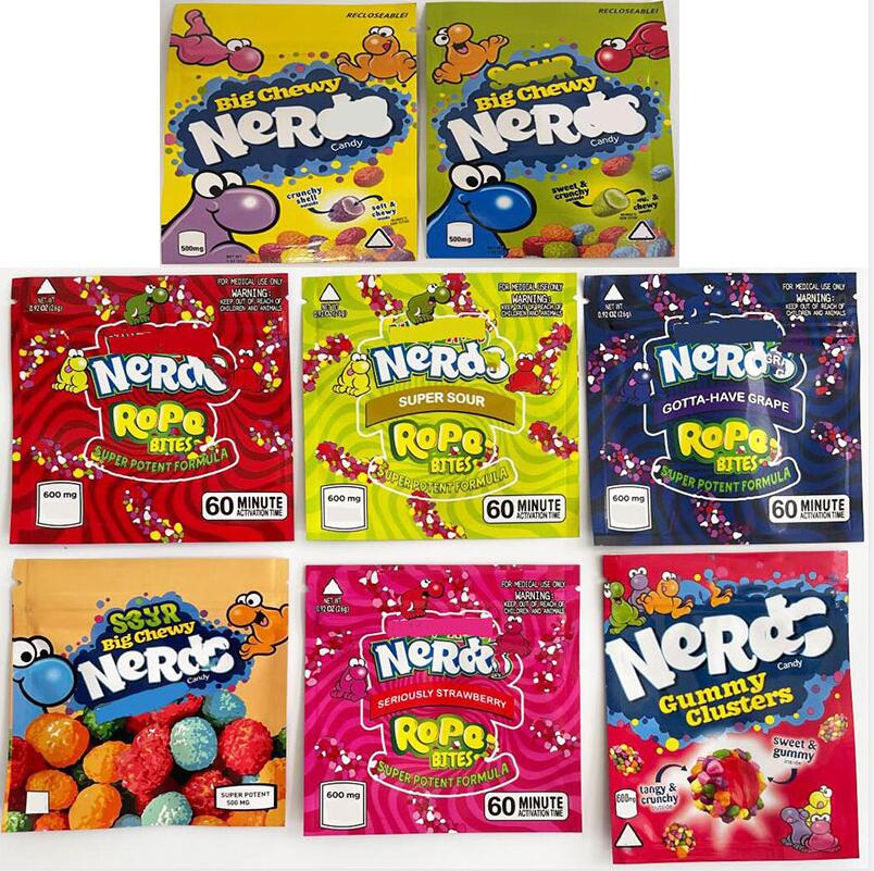 

Square Rope Bites gummies candy gummy bag 500mg resealable plastic edibles packaging cluster big chewy zipper bags