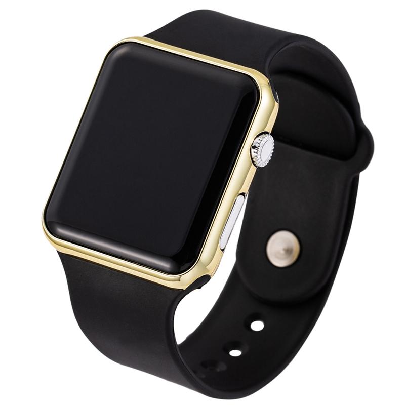 

Wristwatches Women's Silicone Kids Watches For Boys Girls Students Digital Children's Watch Women Square LED Electronic Sports Men Wristwatc, Black