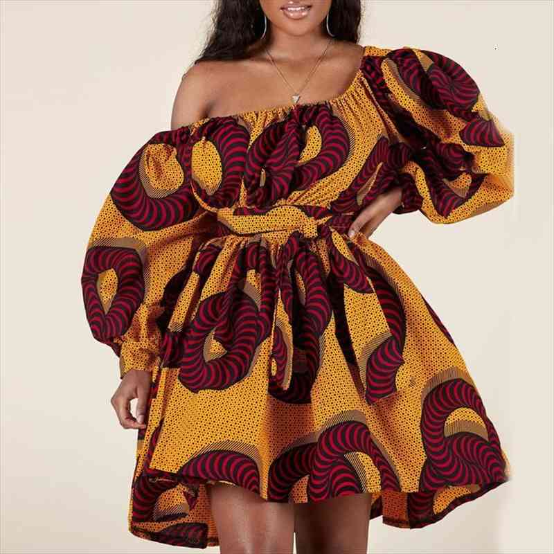 

african dresses women off shoulder mini dress dashiki tribal print africa lady dress robe clothes africaine femme vestidos, Black;gray
