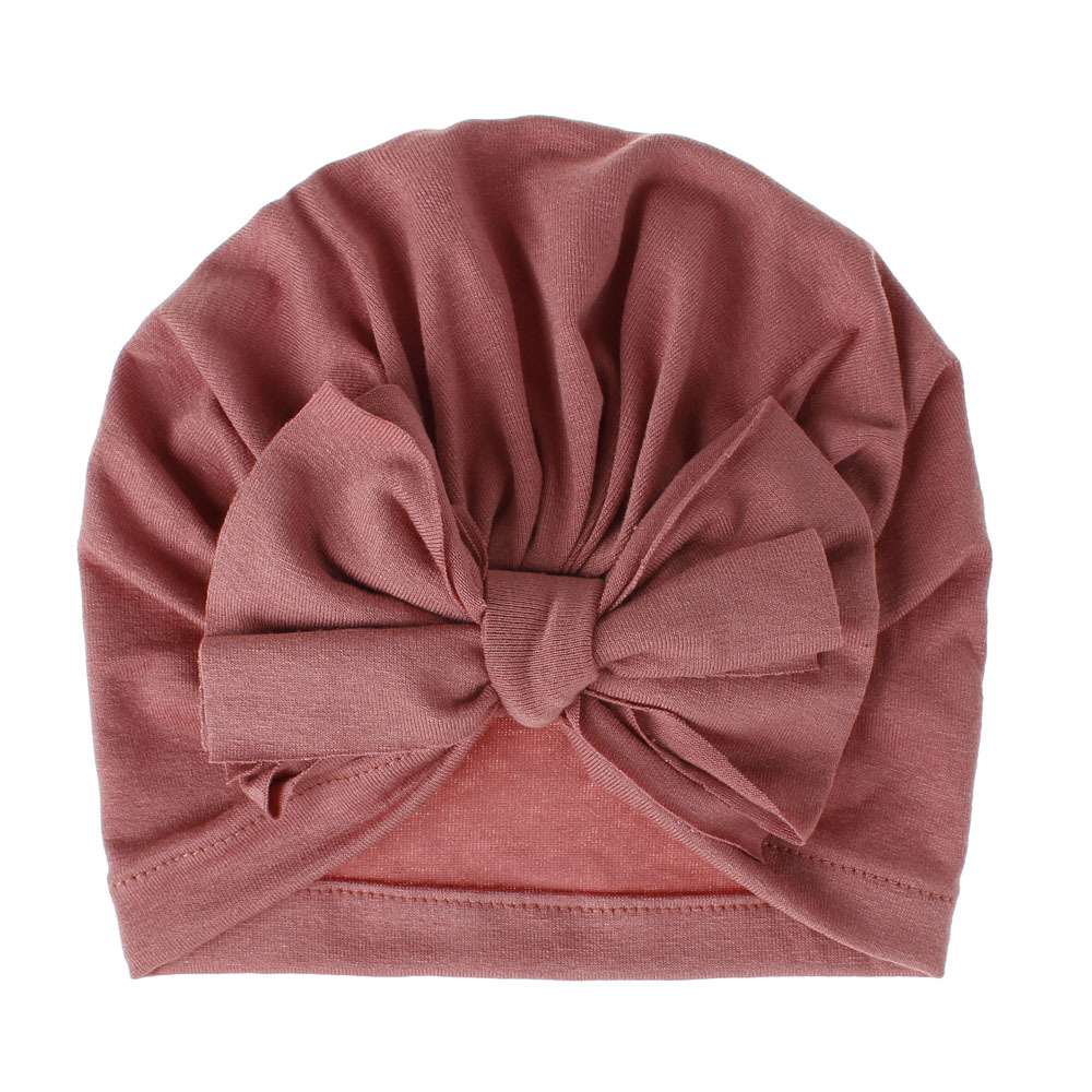 

Solid Color Newborn Hat Baby Hat Boys Girl Cotton Soft Big Bow Turban Bonnet Caps Solids Baby Shower Props, Red