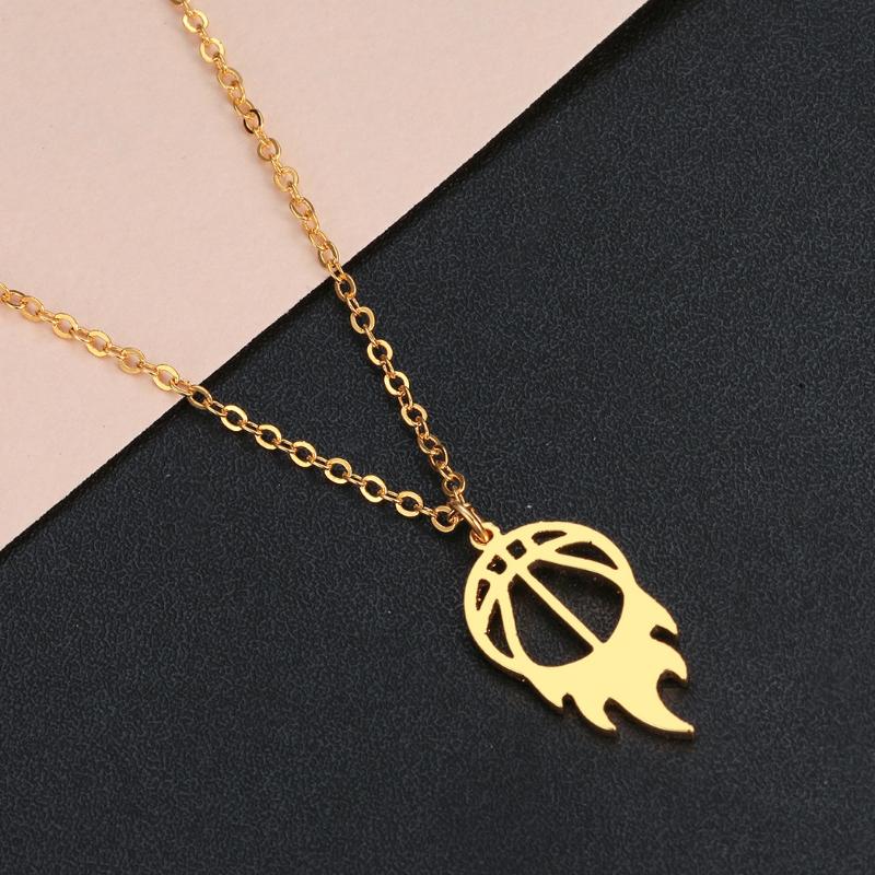 

Pendant Necklaces 2022 Basketball Gold Plated Fashion Men Women Stainless Steel Necklace Trend Street Game Jewelry, Silver