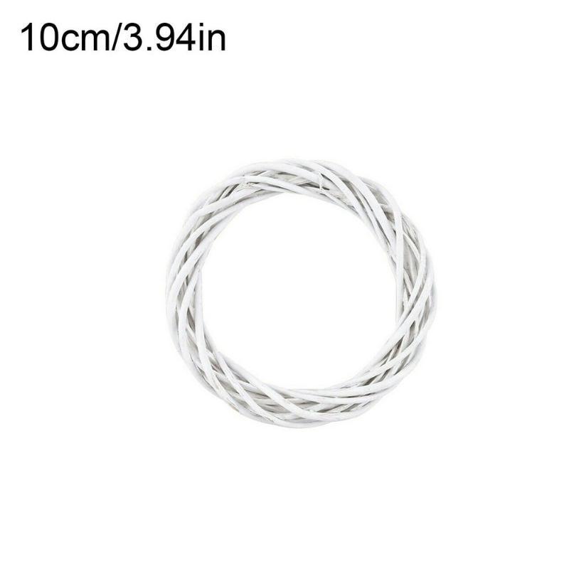 

Party Decoration 10/20/25/30cm White Rattan Ring Artificial Flowers Garland Dried Flower Frame For Christmas Home Decor DIY Floral Wedding W