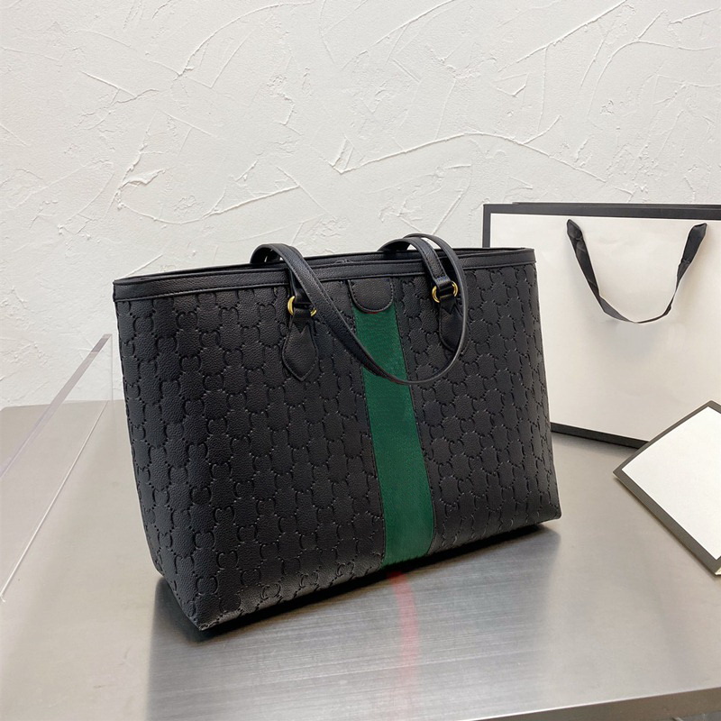 

5A+ Genuine Leather Black Cowhide Emboss Ophidia Shoulder Bags Shopping Totes Designer Handbags Women Fashion Messenger Bag Crossbody Clutch Purse