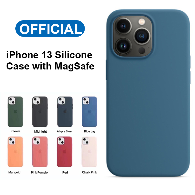 

2021 Official Silicone Covers Cases with MagSafe for Apple iPhone 13 Mini Pro Max Cell Phone Silicon Case Support Wireless Charging 8 Colors i13, Abyss blue